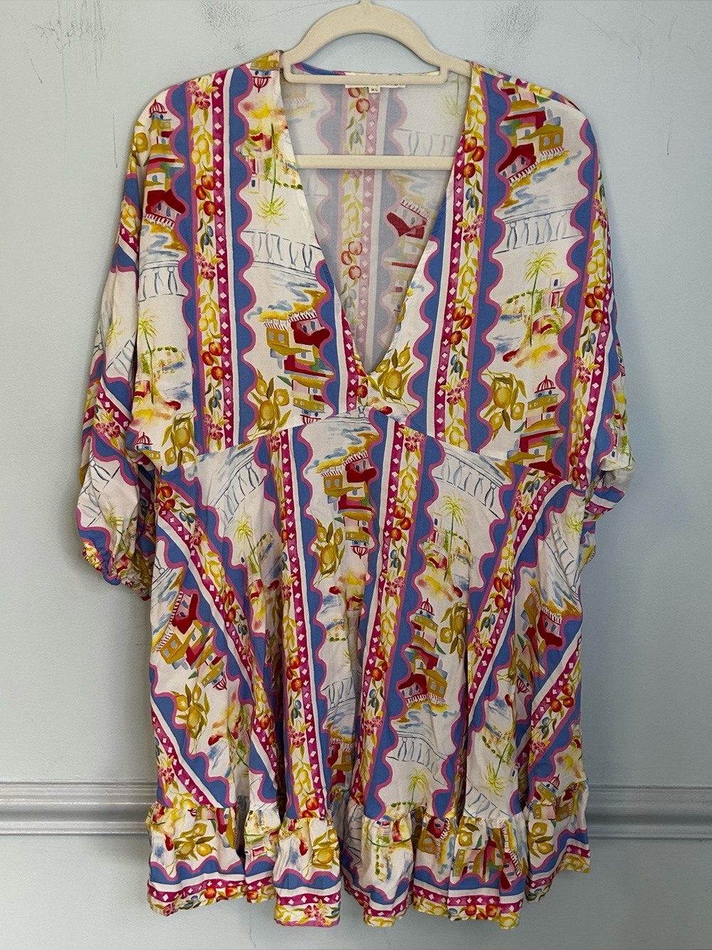 Label of Love V-Neck Mini Beach Cover-Up Dress Size XL